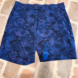 G/FORE Skull Camo Golf Shorts Men's Size 30 Blue Stretch Performance